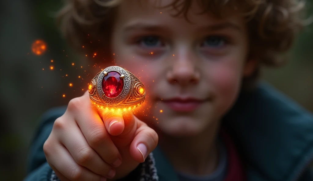 The Narya Ring of Fire is one of the Three Rings given to the elves., and its appearance is distinctive and striking. The ring consists of a red silver band, that shines with a warm, vibrant hue. At the center of the ring, there is a big precious stone, a ...