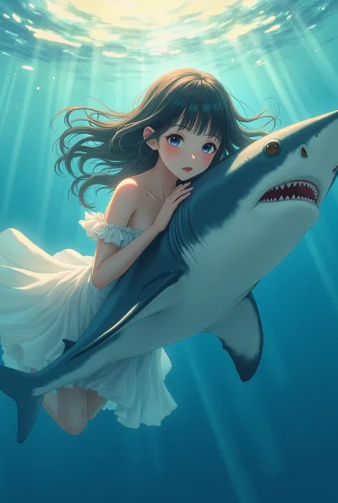 Long Hair Anime Girl Shark