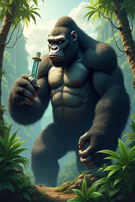 King Kong smoking weed from the bong