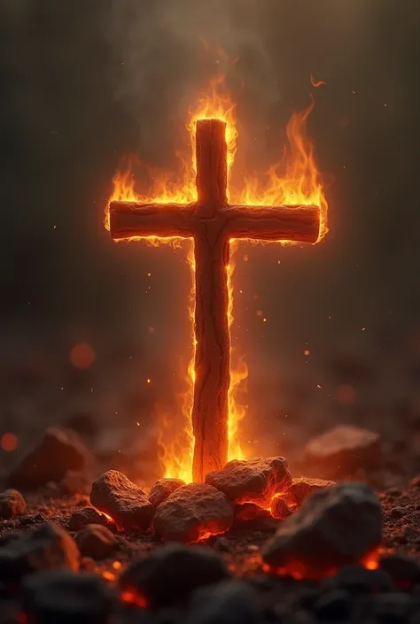 A Christian image for a cell called ember I want the theme Ember to be highlighted but without big flames but with the symbolism of a cross