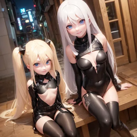 (Small children.Cosplay.he is short.Beautiful white skin.Sharp, large eyes.Lean, muscular body.Platinum blonde hair color.Long Straight Hair.Beautiful blue eyes.Thin eyebrows.Dark eyeshadow.Very small breasts.Very thin chest.Narrow waist.Skin is radiant).(...