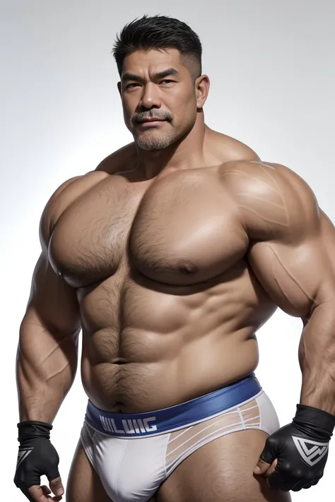 Middle age，the only person，male people，Muscle wrestler，musculous，Stout wrestler，Asian people，Uncles，Middle age 60，tall，Long legs，Short hair details，Short hair details，Wrestling Bootle Mannequin，Panorama characters，WWE ring，WWE American professional wrestli...