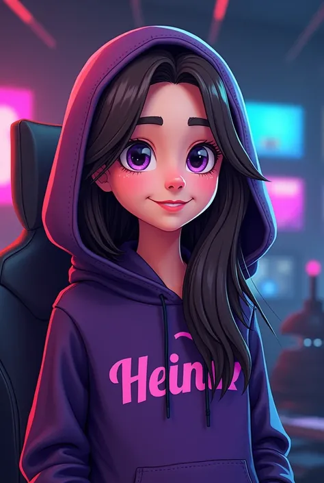 *The icon design was a mix of updated and cartoon-like design but a mix with the realistic with a young-looking character., long dark brown hair, purple and black hoodie, and a very friendly smile. Its appearance was quite simple., but it had some nuances ...