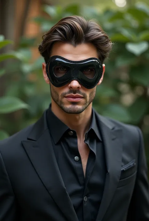 (photorealism:1.2), handsome MAN wearing heart shape Mask out door 