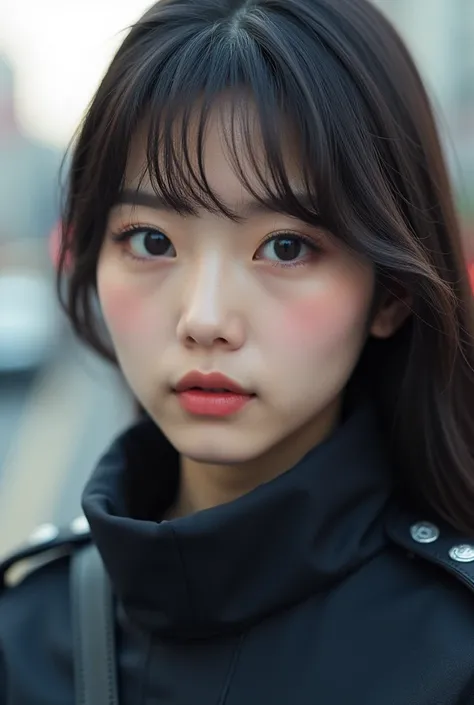 documentary photo, Photo-realistic, ultra-realistic, (very beautiful Japanese young woman, her beautiful face is looks like a famous Japanese idol:1.3), (super cute face), (Japanese famous idol), She is working as a Japanese motorcycle cop