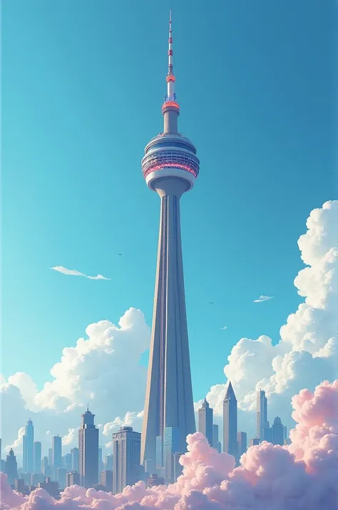 I dont care Gojo logo for TikTok in the Big tower and blue sky 