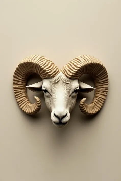 A ZKR LOGO MAKE IT FROM SHEEP HORNS AND FACE 