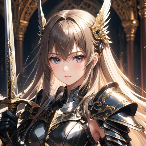 One Girl,alone,anime,whole body,, From feet to head、Classy girl,Armor,Holding a sword,anger,(embedded:Unbeautiful XLv13.Safety Tensors:1.2),(embedded:Negative XL_teeth.Safety Tensors:0.8),(masterpiece,Highest quality,Ultra_detailed,High resolution,Absurd:1...