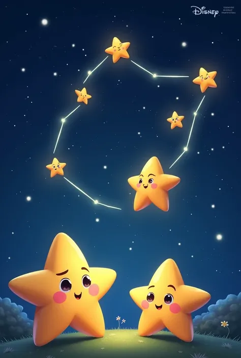 Create a cute disney rigil kentarus star constellation cartoon