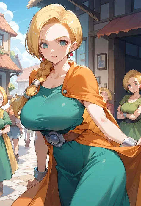 masterpiece,high resolution,highest quality,8k
(dragon quest,bianca whitaker,tv anime style)
(mature woman,blonde,braid,big brea...