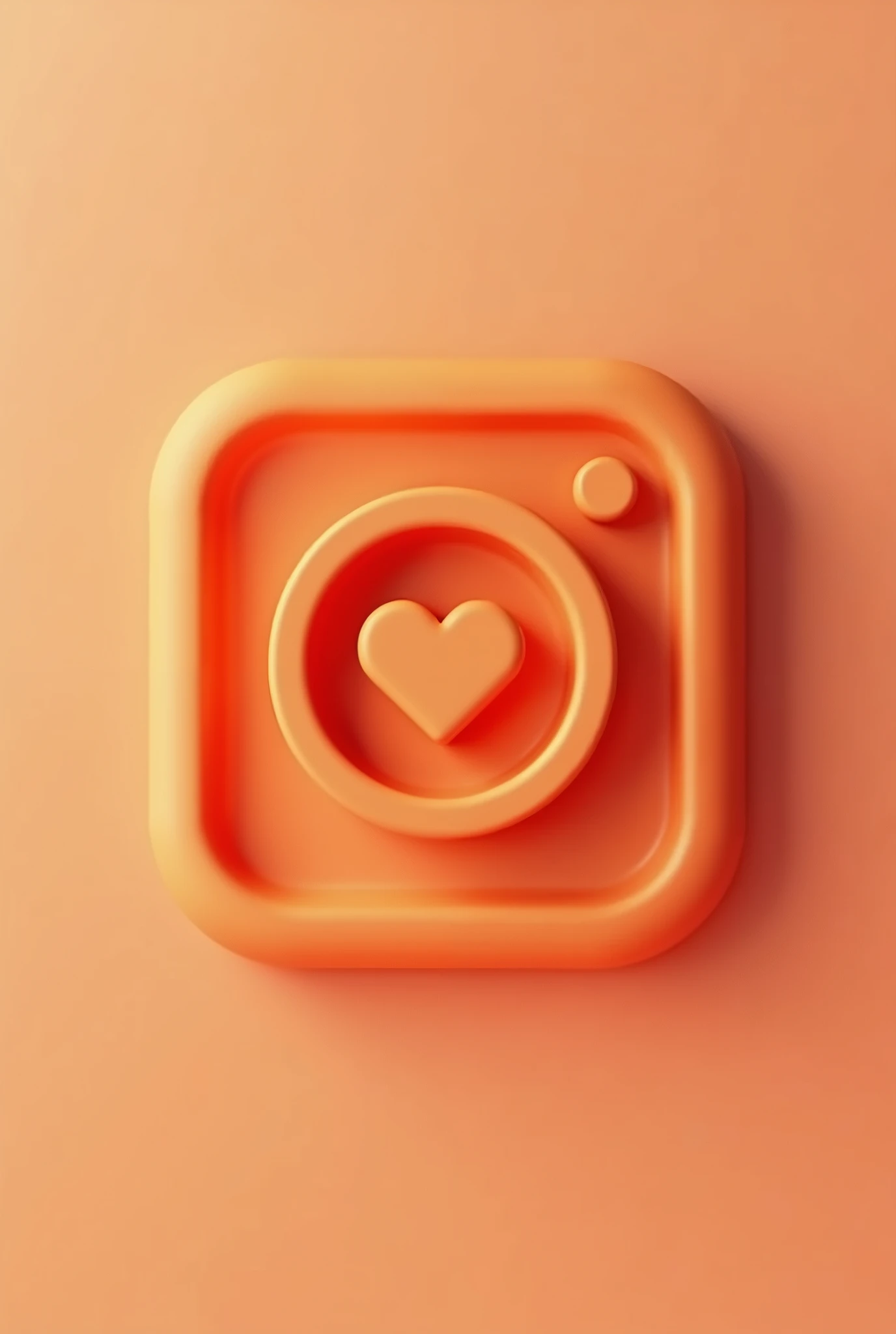 3D icon for current stories in instagram, orange color made of matte plastic, high detail, 3D рендер
