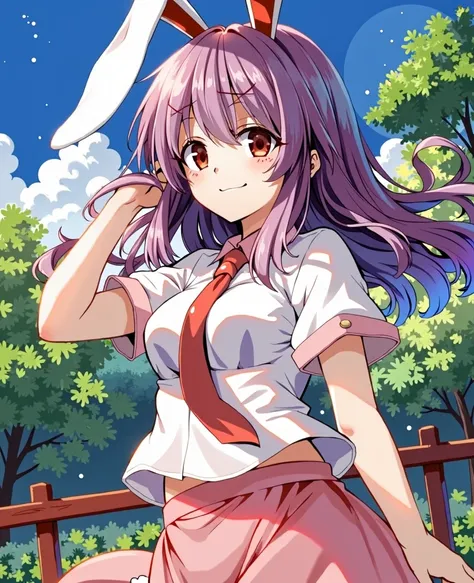 score_9, score_8_up, score_7_up, source_anime, BREAK, cute, bright, solo, 1girl, 1girl, 1boy,touhou, reisen udongein inaba, rabbit ears, purple hair, long hair, red eyes,best quality, masterpiece, highres, looking at viewer,pov,nsfw, nude, pussy, large bre...