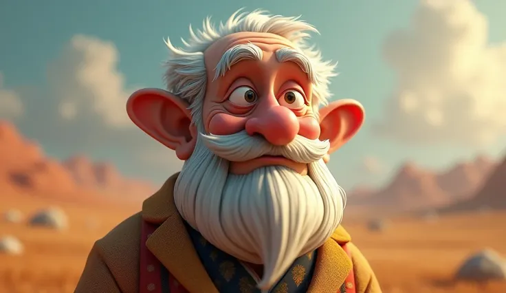 Old man 3D cartoon style cinematic 

यहां तक वही पहुंचेगा जो सच्चे दिल से खोज करेगा।" 