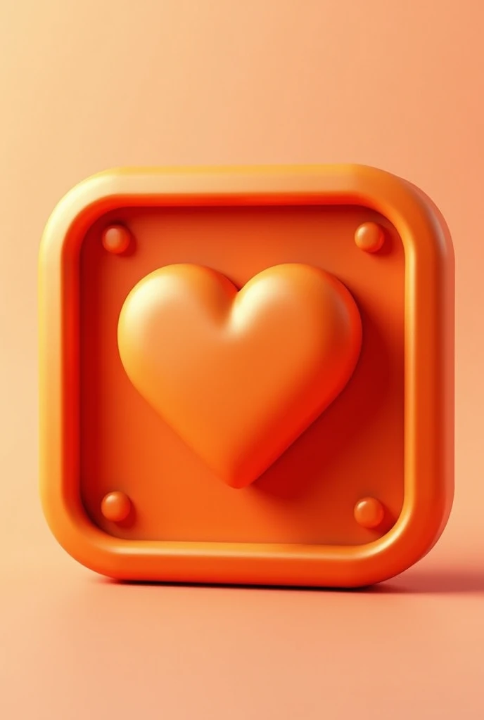 3D icon for current stories in instagram, orange color made of matte plastic, high detail, 3D рендер, heart, stylization
