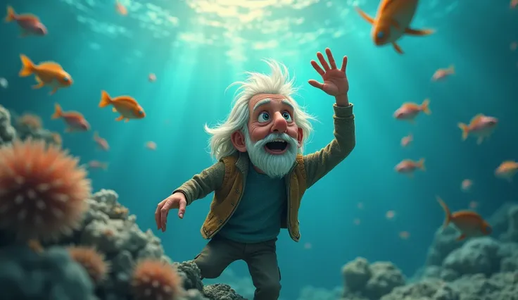 Old man 3D cartoon style cinematic

 
वह पानी के अंदर एक नई जिंदगी जीने के लिए तैयार हो गया, 
