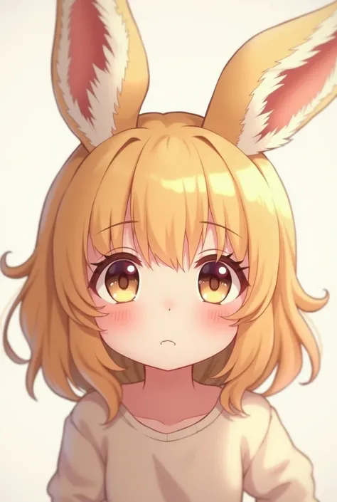 Bunny ears, hair color is lynx, cute, shota, embarrassed face 