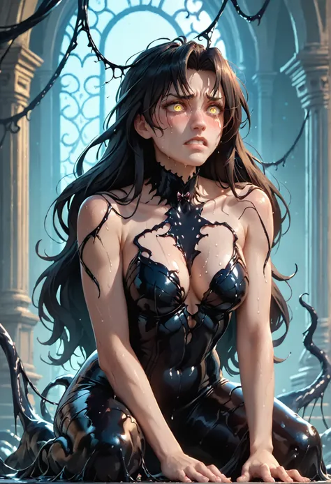 score_9, score_8_up, score_7_up, score_6_up, uncensored, dominique de sade, long hair, black hair, parted bangs, yellow eyes, BREAK detailed eyes, (perfect hands, perfect anatomy), detailed skin texture, (blush:0.5), (goosebumps:0.5), subsurface scattering...