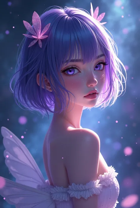  A girl named "Violet Pearl Sirius" came from Merope Pleiades Universal Cloud Port High Way, Border Solomon Kingdom and Khilafa, Carina Homes, Maya Ville, Divine Magical Paradise Earth III, Ptolemy, Andromeda II in short hair with bangs.