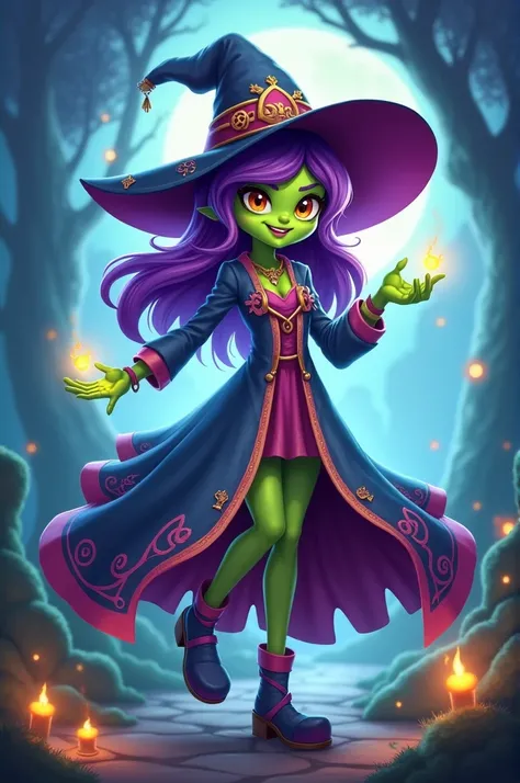 Create me a 2d witch game character