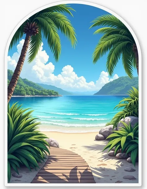 Street Stickers，There is a picture of a massage center called &quot;Ocean Spa&quot;。The background shows beautiful peaceful beaches from all over the world，Showing a completely relaxed、Refreshing atmosphere。Stickers should convey a message of relaxation an...