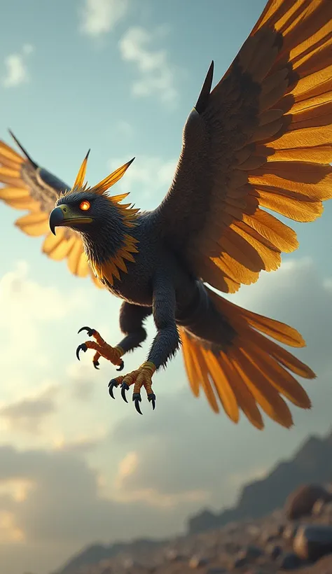 The hybrid of the eagle and wasp is a fearsome beast of the skies. It has the powerful wingspan and razor-sharp talons of an eagle, combined with the venomous stinger and rapid speed of a wasp. In beast mode, it strikes from the sky with unmatched ferocity...