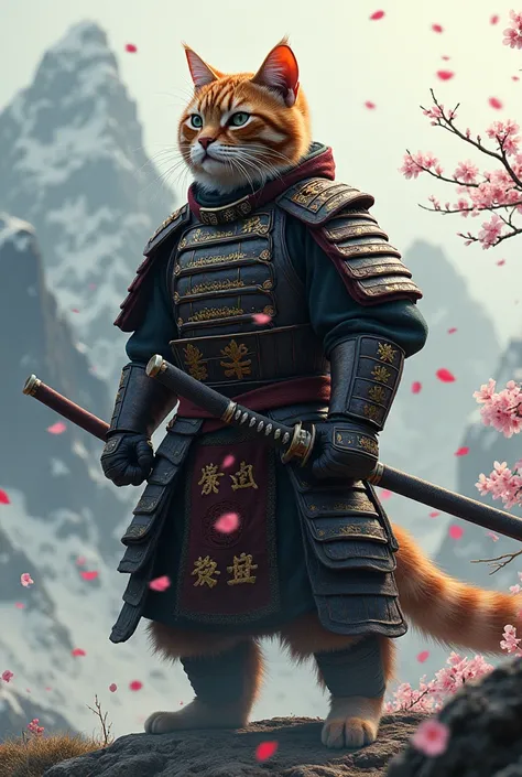 Samurai cat with a sword 