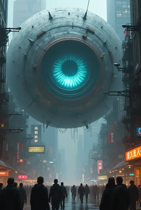 Create a cyberpunk all-seeing eye