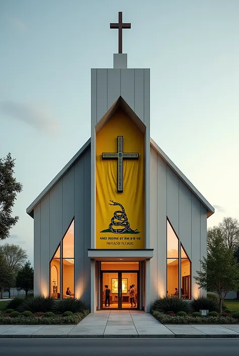 A New Protestant Reformed Church with a Libertarian ideological slant with the phrase "dont tread on Me" with the flag of gasden and a cross in place of the serpent


