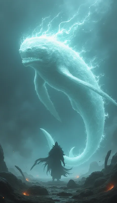 Efforts to attack it are useless as weapons pass through Bake-kujira ghostly form