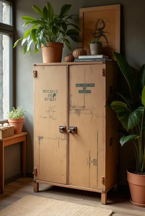 create a small cabinet using used grocery box


