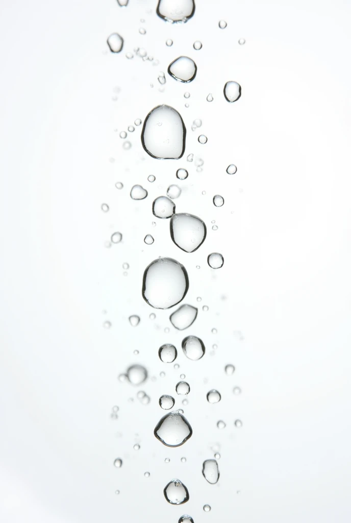 Shower water drops with a white background 