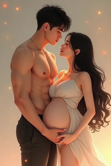 Jennie Kim, with long black hair, 7 months pregnant and with her tall, strong boyfriend 