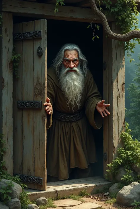 Knock, knock, knock, knock, bearded old man