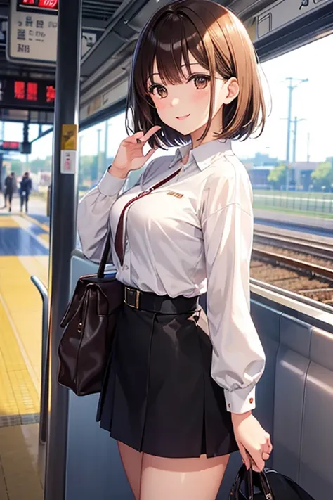 anegasaki nene、Shiny brown hair, short hair, (Beautiful brown eyes、Sparkling eyes, Fine grain)、smile、Ultra-detailed eyes、Very detailedな顔, Very detailedな目,Cowboy Shot、



Long distance relationship with her、He saw you on the train platform、I&#39;ll run up t...