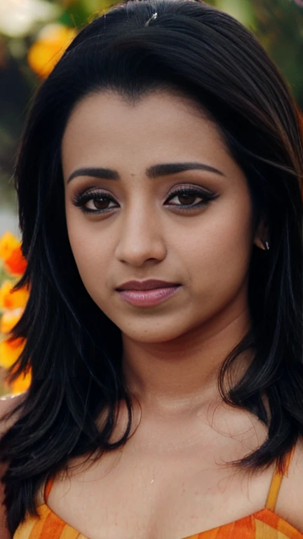 closeup of trisha, hd, 4k, high resolution, bikini,trisha krishnan,trks woman,((long face)),30 year old, hindu, sexy, hindu woma...