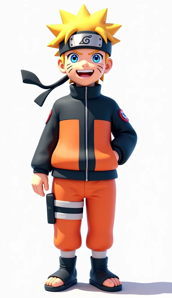 naruto cute  whole body with 3d illustrator background transparent png