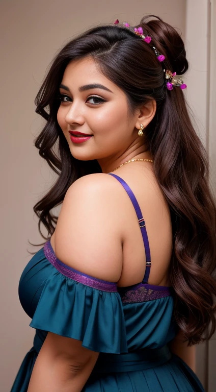 8k, indian gojes, beauty, curvy model, plus size,curve,, big, bigboobs, big, ass, face portrait, ((very intense makeup)), ((lips...