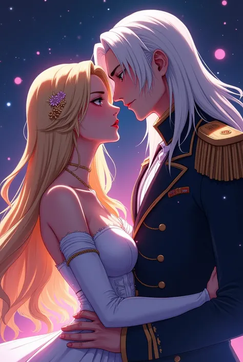 The Wattpad cover is about the novel by an incredibly beautiful young femme fatale, an incredibly beautiful blonde woman, a princess of Venus and a general of the Earth army, a tall, handsome, statuesque, courageous adult man with long straight platinum ha...