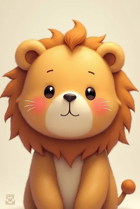 Bear dressed as a chibi lion, just the face