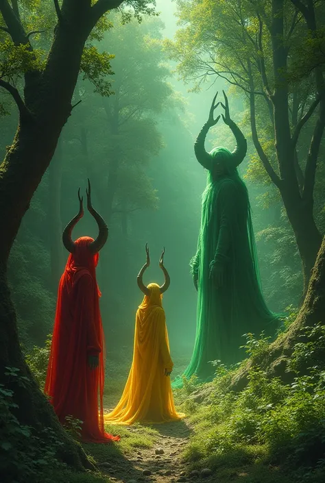 The demons of this group often live in forests, gardens and fields, trees and bushes. The jinn and ghosts of this group appear in different shapes and forms. and are dressed in colorful red, yellow and green uniforms. People who cut down trees in the fores...