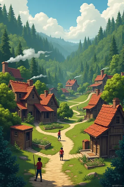 Town near the forest 