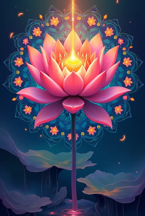 Lotus flower mandala with various colors