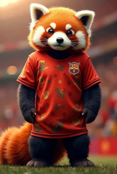 Football shirts inspired by the red panda mascot of the 2008 Beijing Olympics
