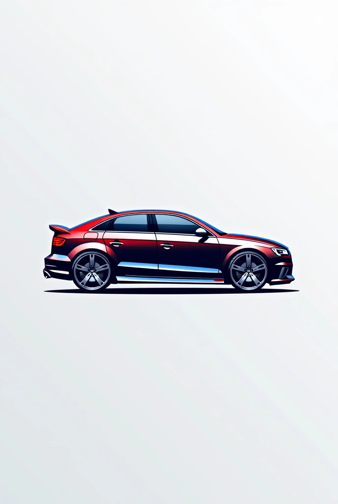 Create a logo for "Safeguard Automotive" using car with red and blue accent 