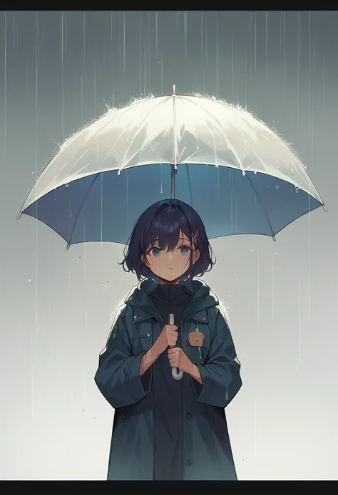 Show a offfice person with an umbrella on a rainy day, symbolizing preparation and taking control of their own actions despite uncontrollable weather.