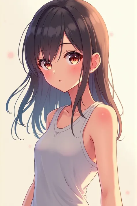 Anime girl profile with sleeveless shirt 