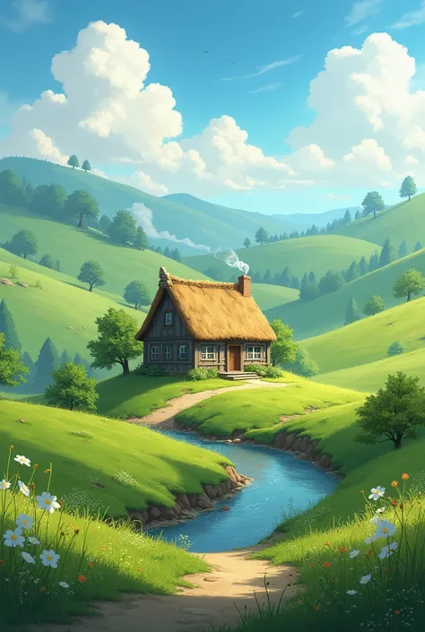 Natural space countryside simple house