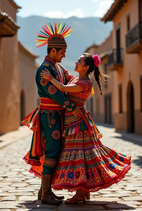 Woman and man caporales Bolivia 