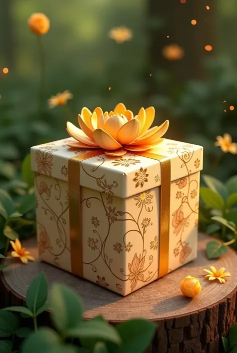 A gift box themed of tangled with its flower