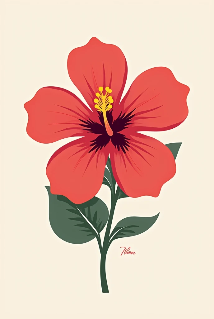 CREATE A VECTOR ICON OF A HIBISCUS FLOWER